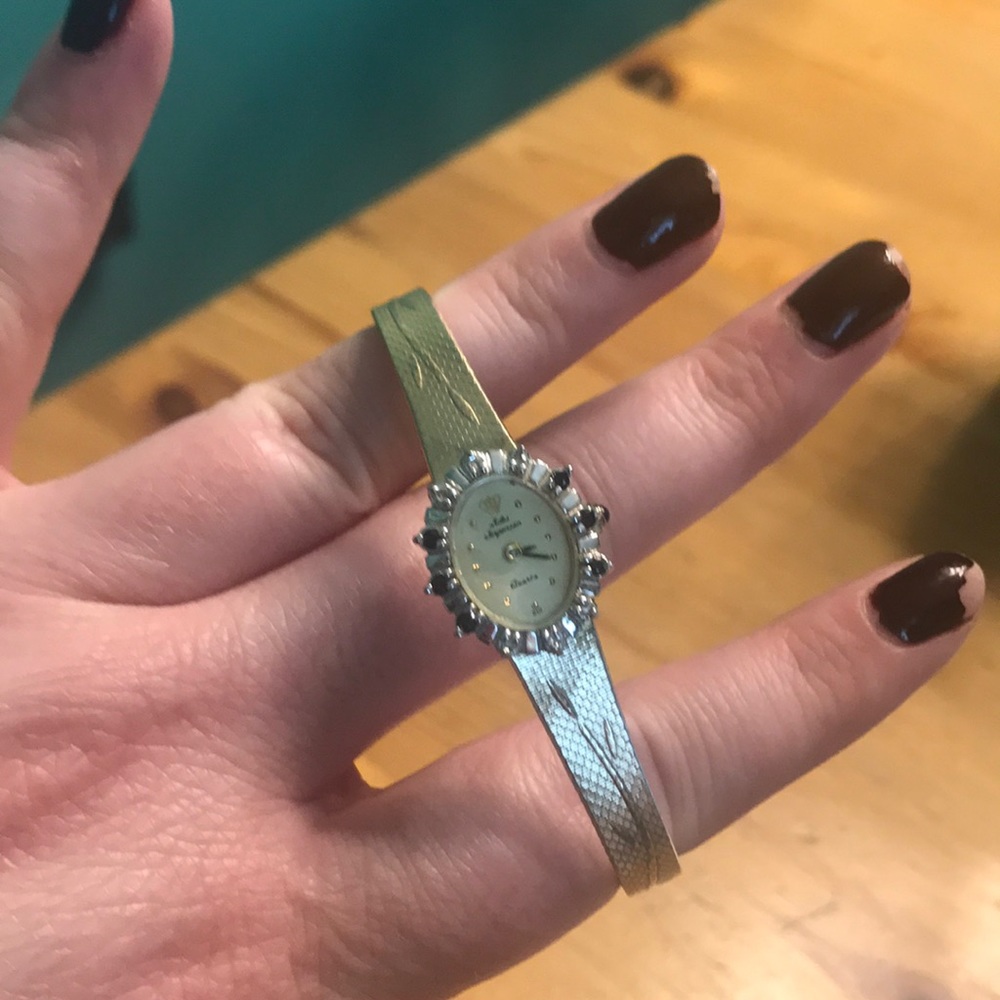 Diamond & Sapphire Gold Watch